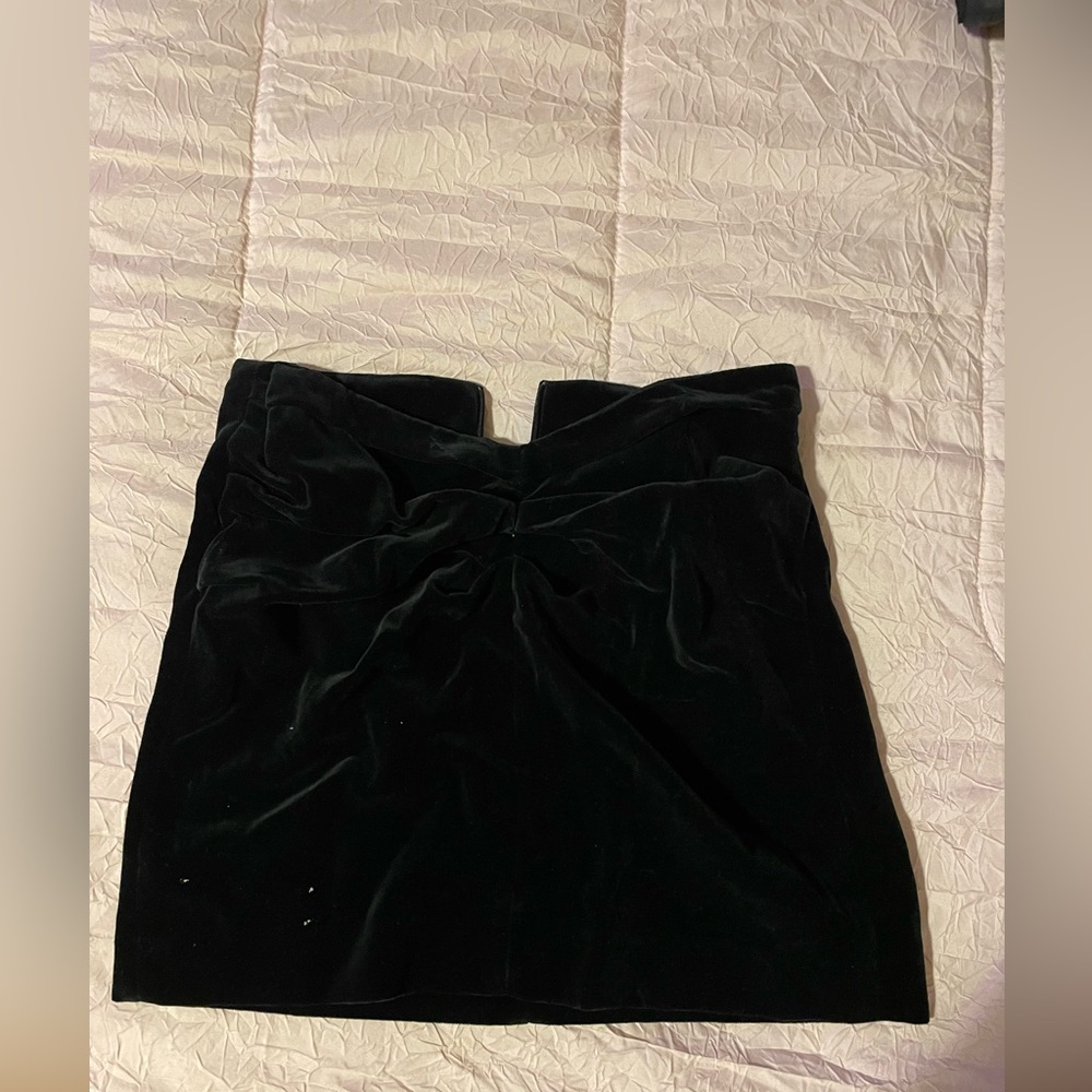 velvet mini body on skirt with cut out waist line and folds